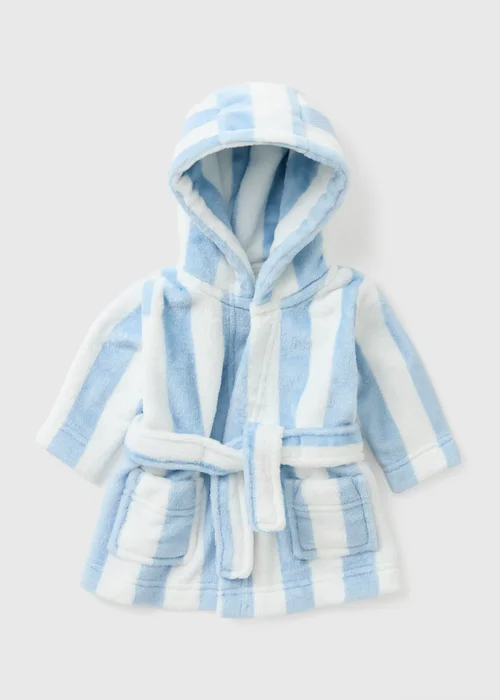 Baby Blue Striped Dressing Gown (0-36mths) - Up to 1 Month Image 1