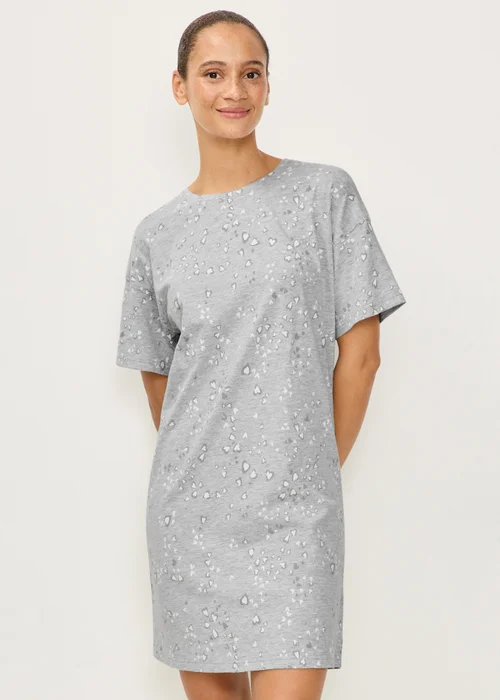 Grey Sleep Heart Print Nightie - XS Image 1