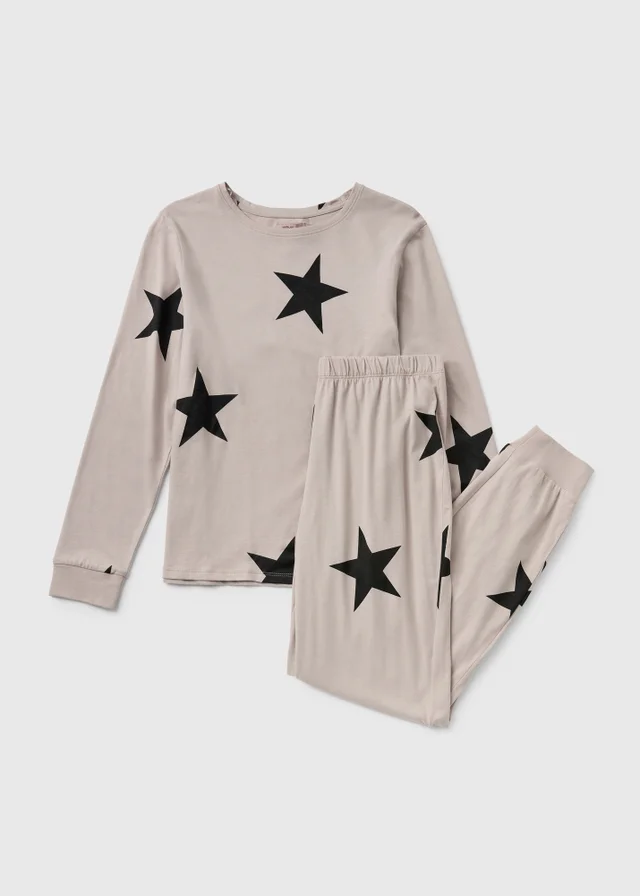 Taupe Star Print Pyjama Set
