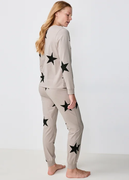 Taupe Star Print Pyjama Set - XS Image 2