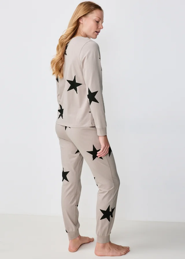 Taupe Star Print Pyjama Set