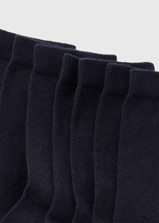 7 Pack Boys Navy Coloured Toe Socks (Younger 6 - Older 6.5)