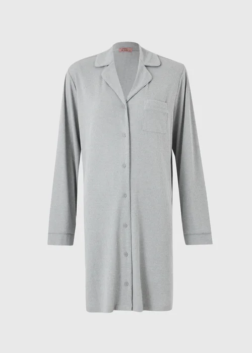 Grey Ribbed Traditional Nightie - XS Image 3