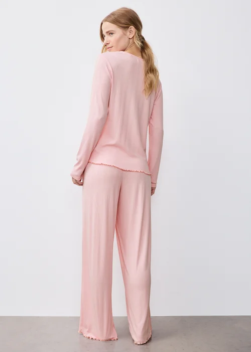 Pink Pointelle Long Sleeve Pyjama Set - XS Image 2
