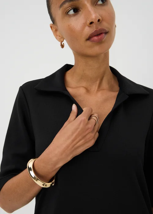 Black Polo T-Shirt Midaxi Dress - 8 Image 2