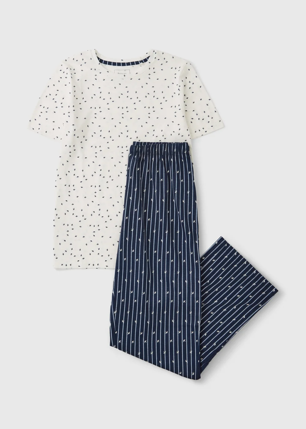 Navy/White Wide Leg Pyjama Set - XS Image 1