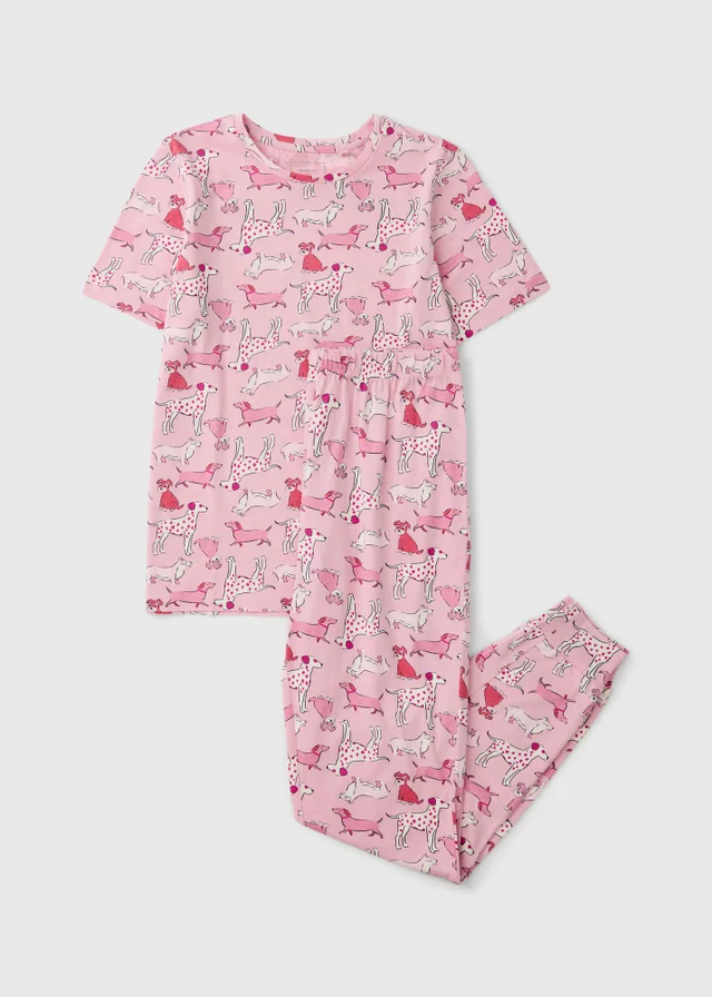 Pink Dog Print Pyjama Set