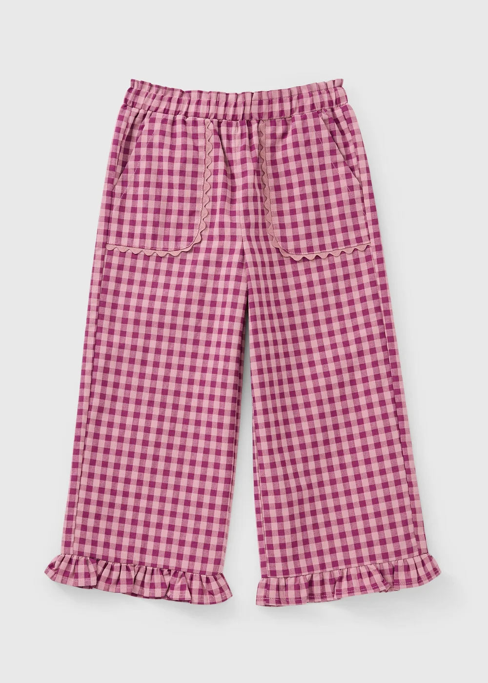Girls Pink Gingham Woven Trousers (1-8yrs) - 3-4 Yrs Image 1