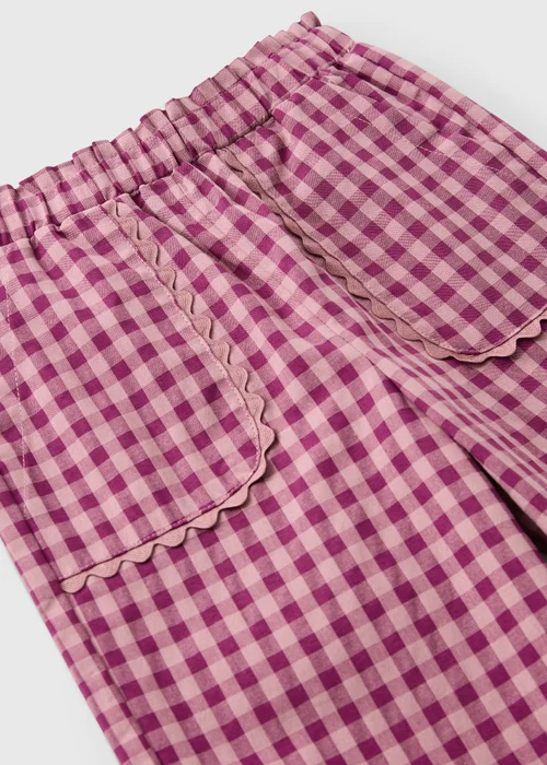 Girls Pink Gingham Woven Trousers (1-8yrs) - 3-4 Yrs Image 2