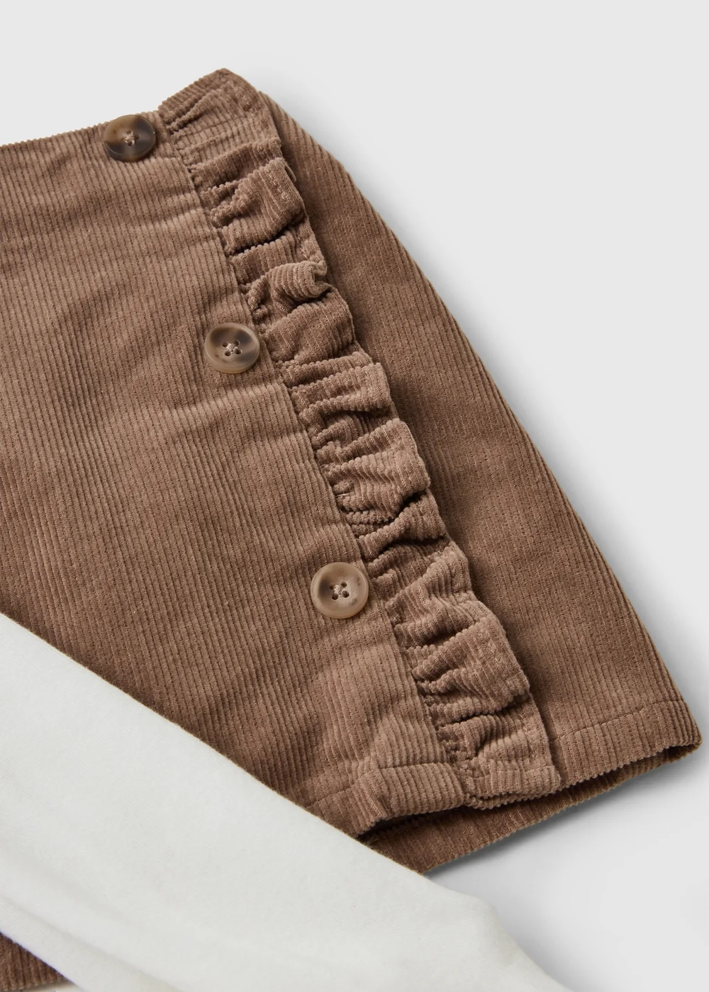 Girls Brown Cord Skirt & Tights Set (1-8 Yrs) - 1-1.5 Yrs Image 2