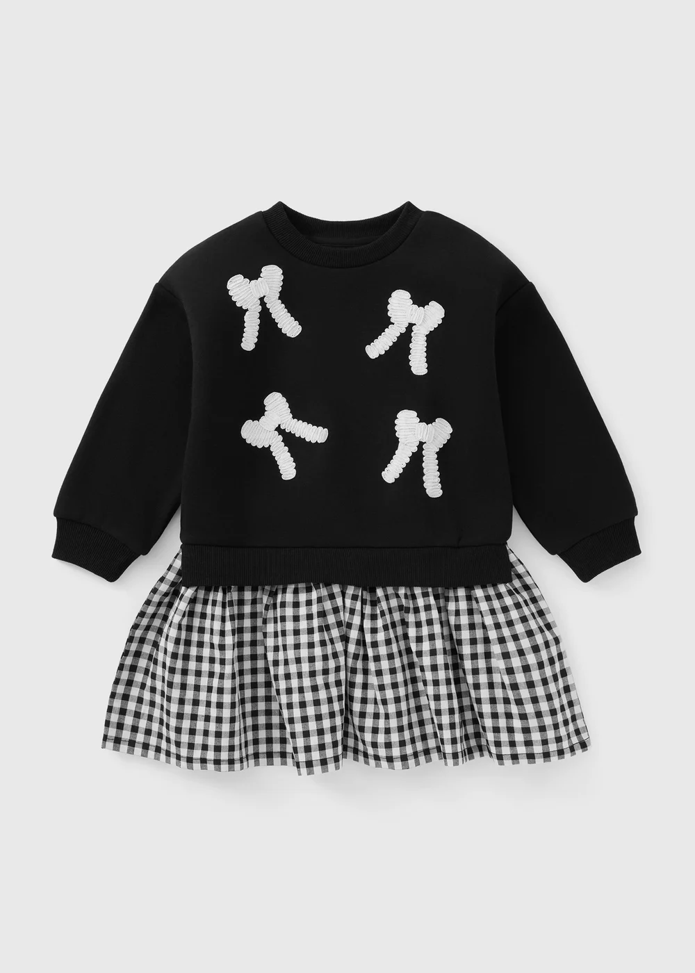 Girls Black Gingham Sweater Dress (1-8yrs) - 1-1.5 Yrs Image 1