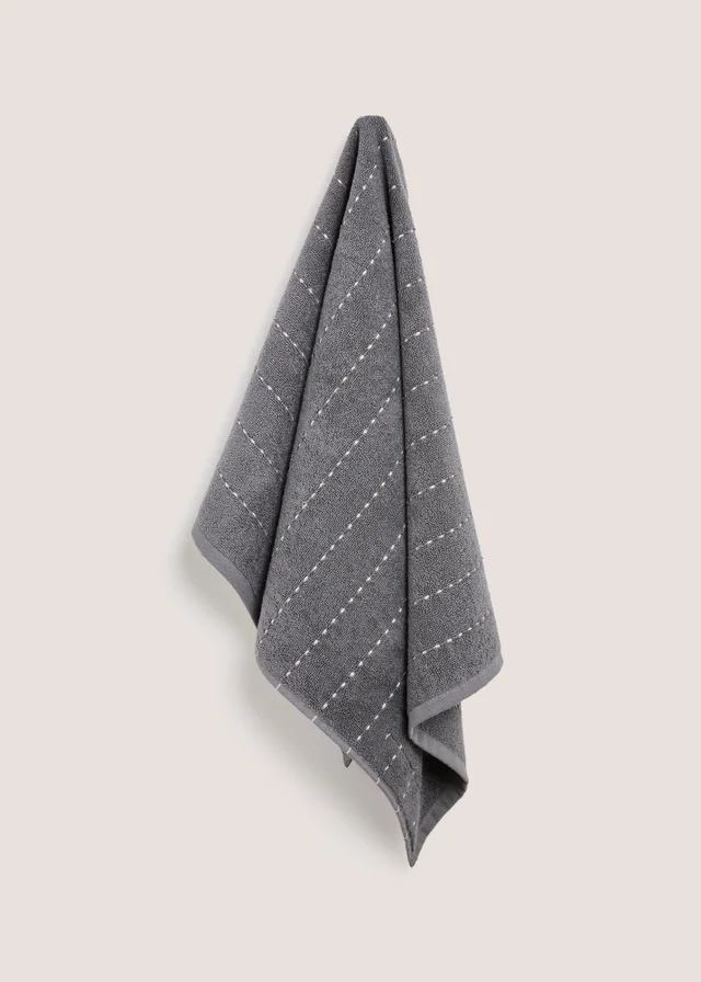 Grey Rib Stitch Hand Towel