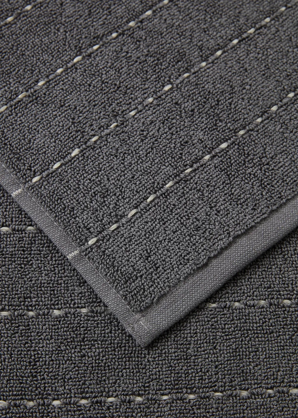 Grey Rib Stitch Hand Towel - Hand Towel Image 3
