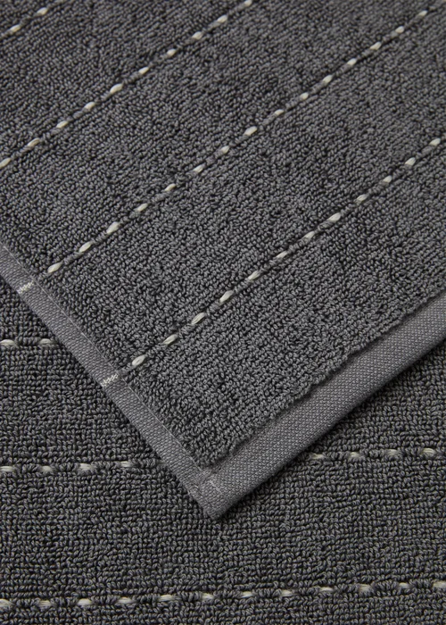 Grey Rib Stitch Hand Towel - Hand Towel Image 3