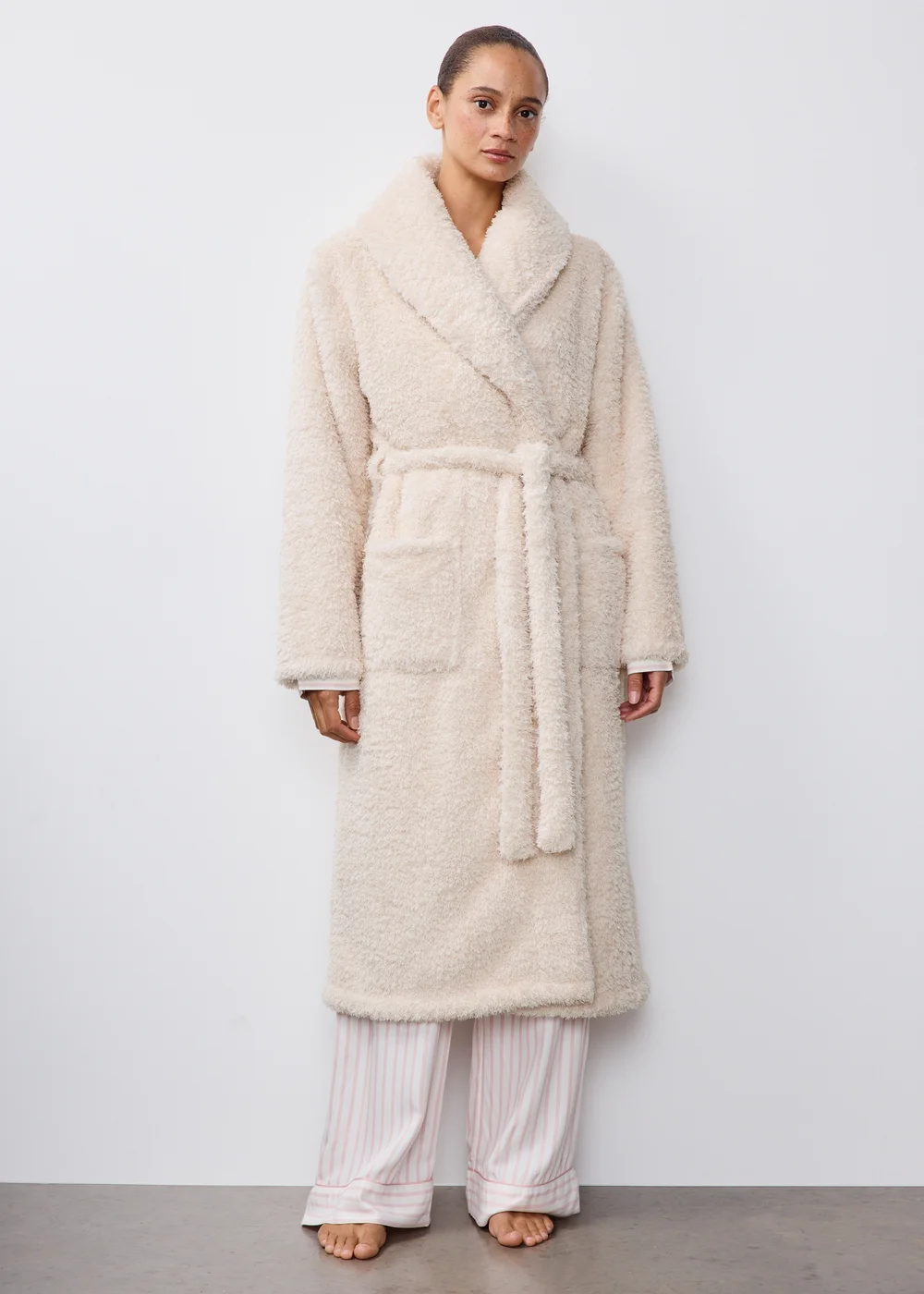 Oatmeal Borg Dressing Gown - XS Image 1