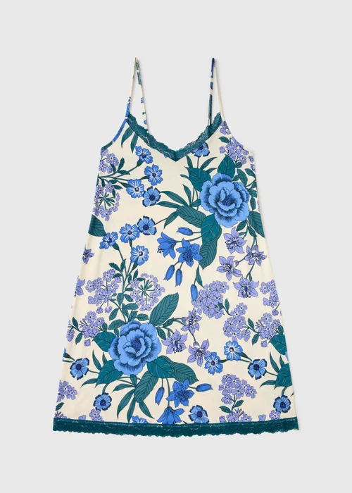 Blue Chemise Floral Nightie - XS Image 2