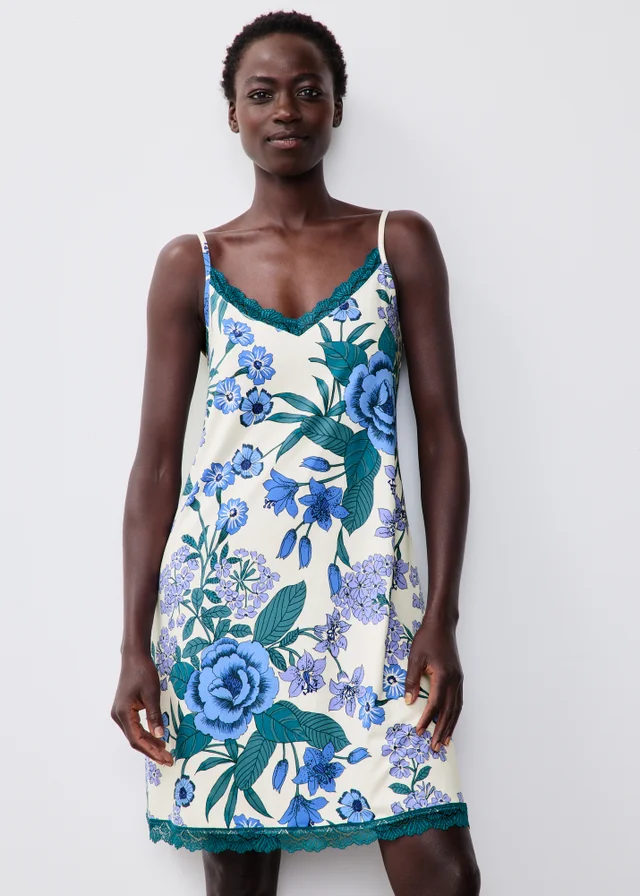 Blue Chemise Floral Nightie
