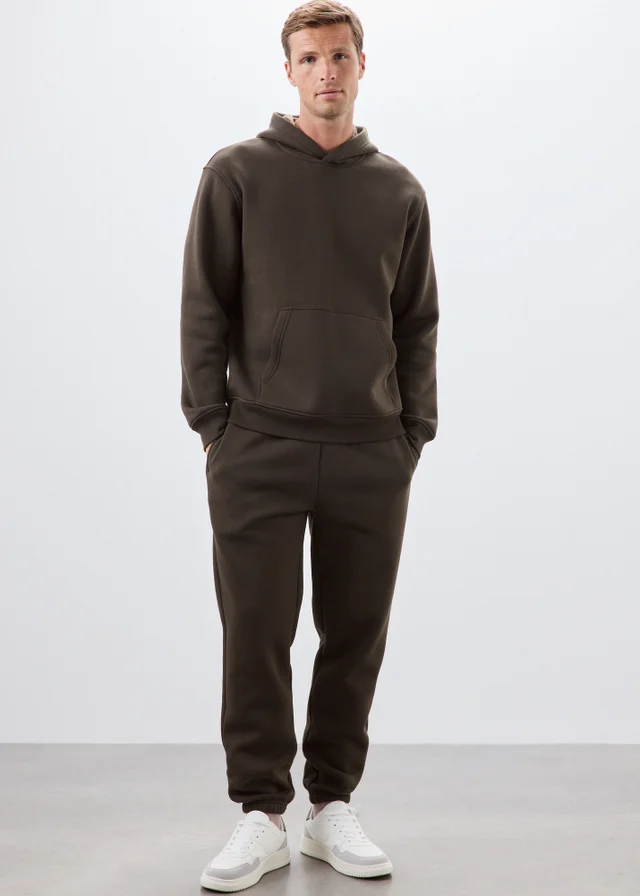Brown Relaxed Co Ord Hoodie