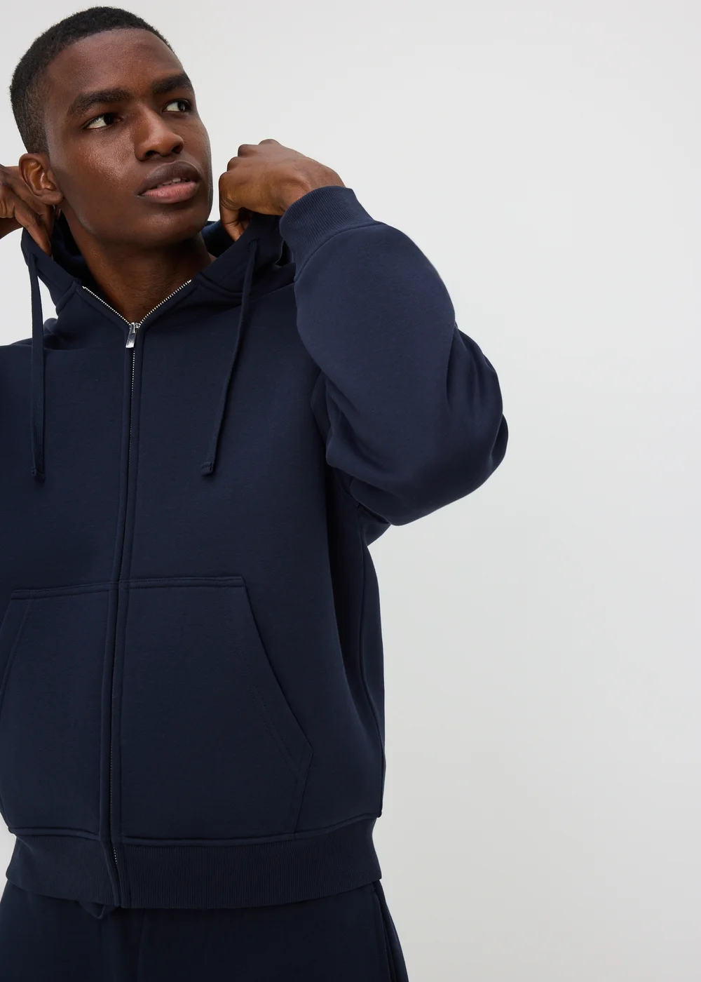 Navy Relaxed Zip Co Ord Hoodie - S Image 1