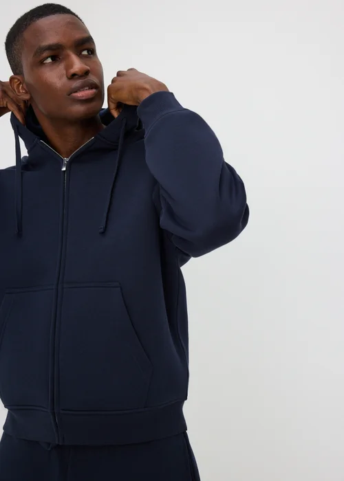 Navy Relaxed Zip Co Ord Hoodie - S Image 1