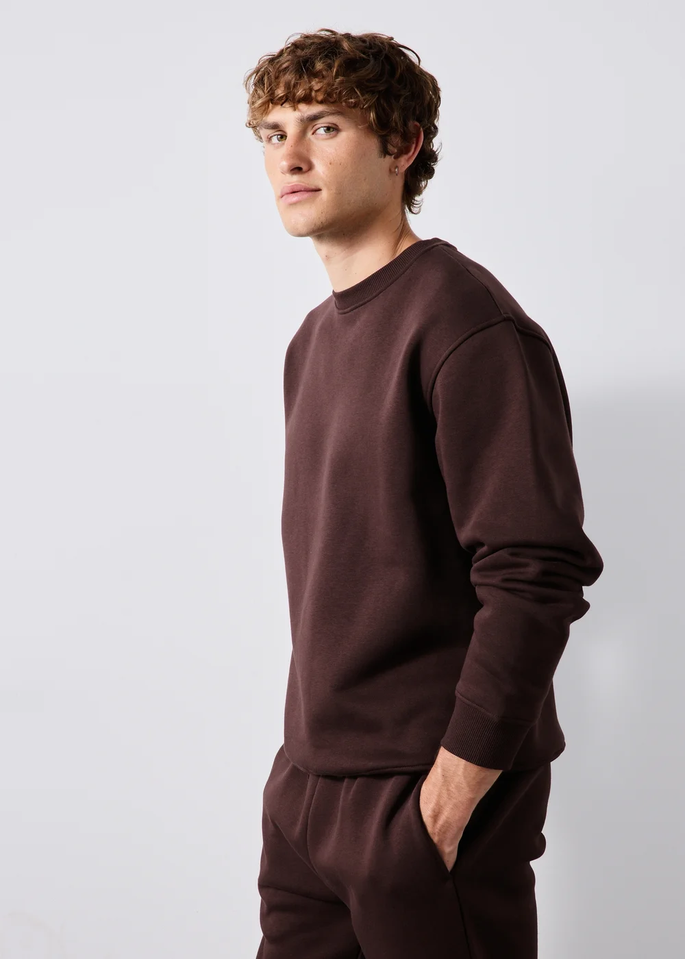 Burgundy Relaxed Crew Neck Sweatshirt - S Image 2