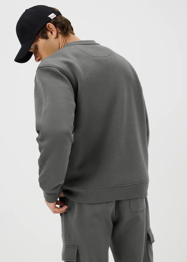 Grey Relaxed Crew Neck Sweatshirt