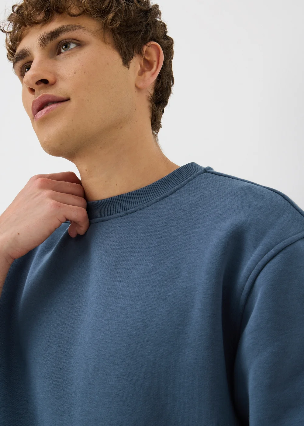 Blue Relaxed Crew Neck Sweatshirt - S Image 3