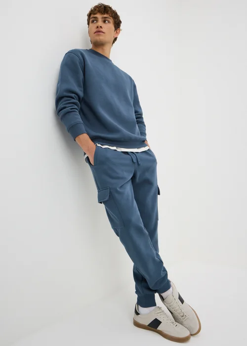 Blue Relaxed Crew Neck Sweatshirt - S Image 1