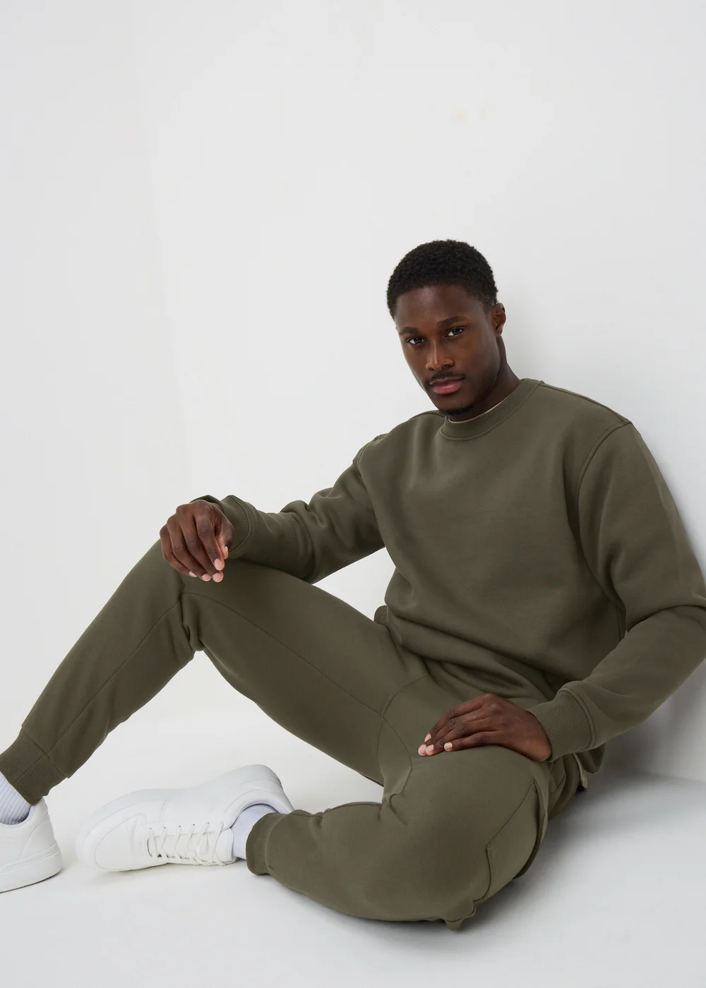 Khaki Relaxed Crew Neck Sweatshirt - S Image 2