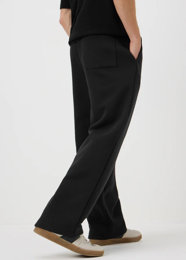 Black Relaxed Straight Jogging Bottoms