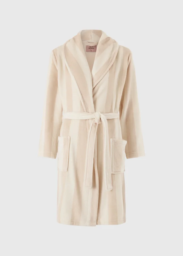 Beige Stripe Dressing Gown