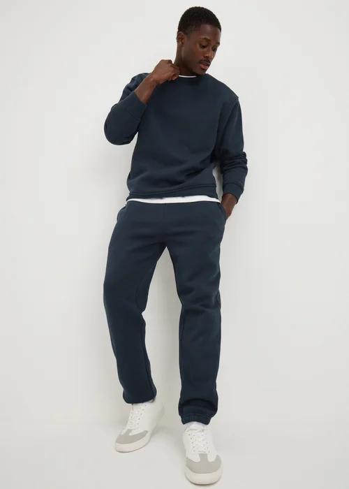Navy Relaxed Cuff Co Ord Jogging Bottoms - XS Image 1