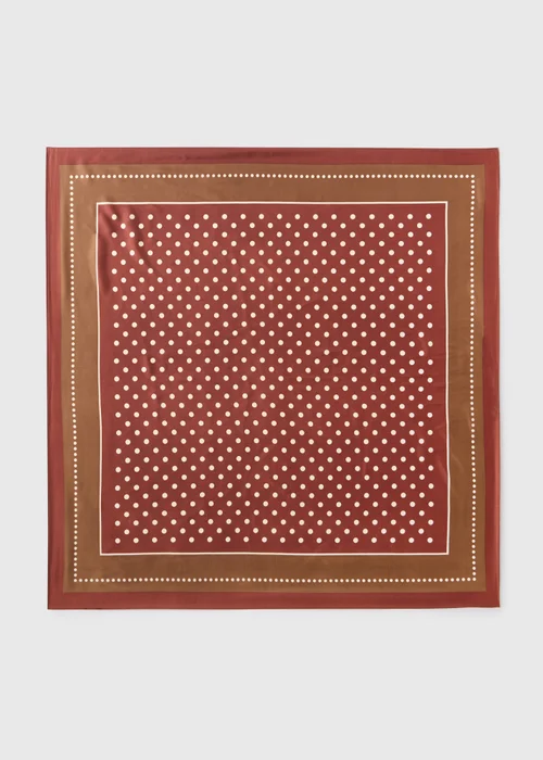 Brown Satin Patterned Scarf - One Size Image 2