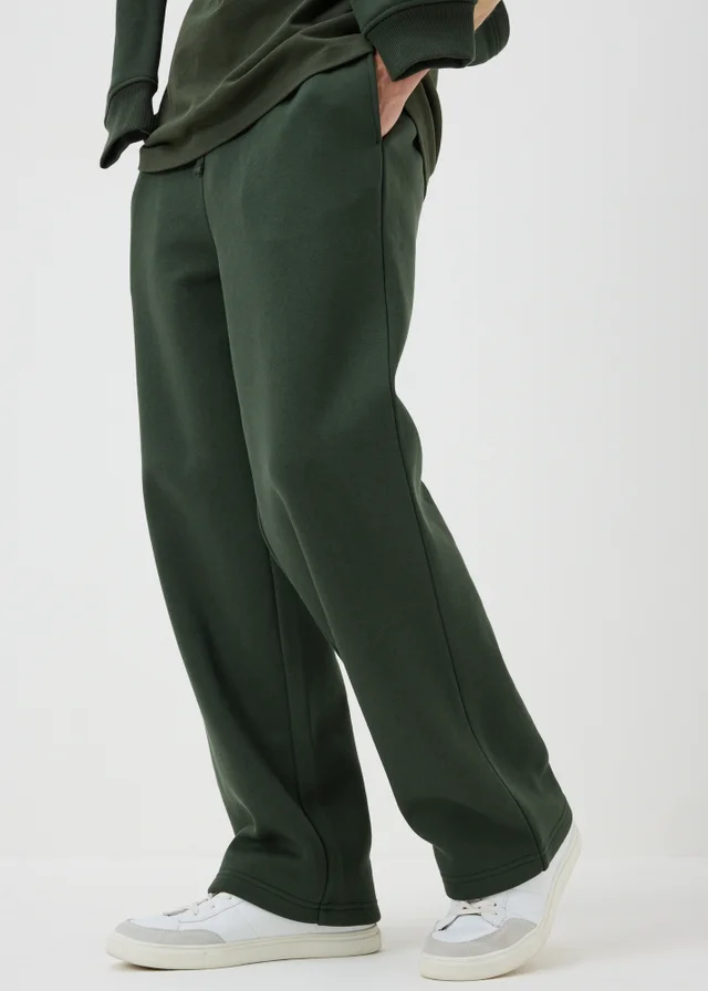 Green Relaxed Straight Co Ord Jogging Bottoms