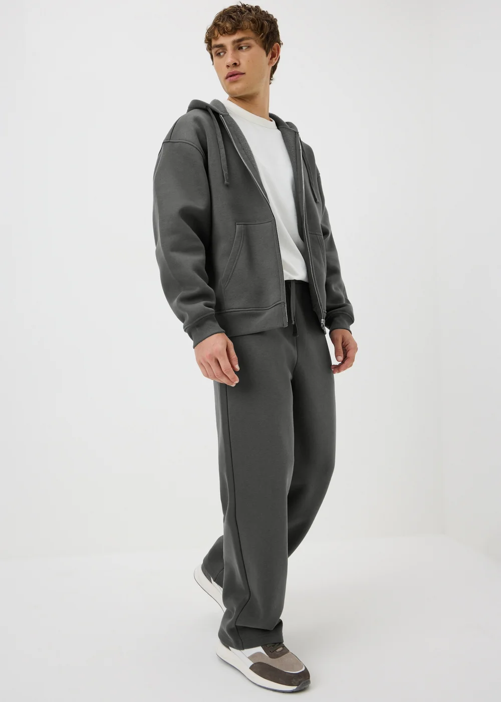 Grey Relaxed Straight Jogging Co Ord Bottoms - 2XL Image 1