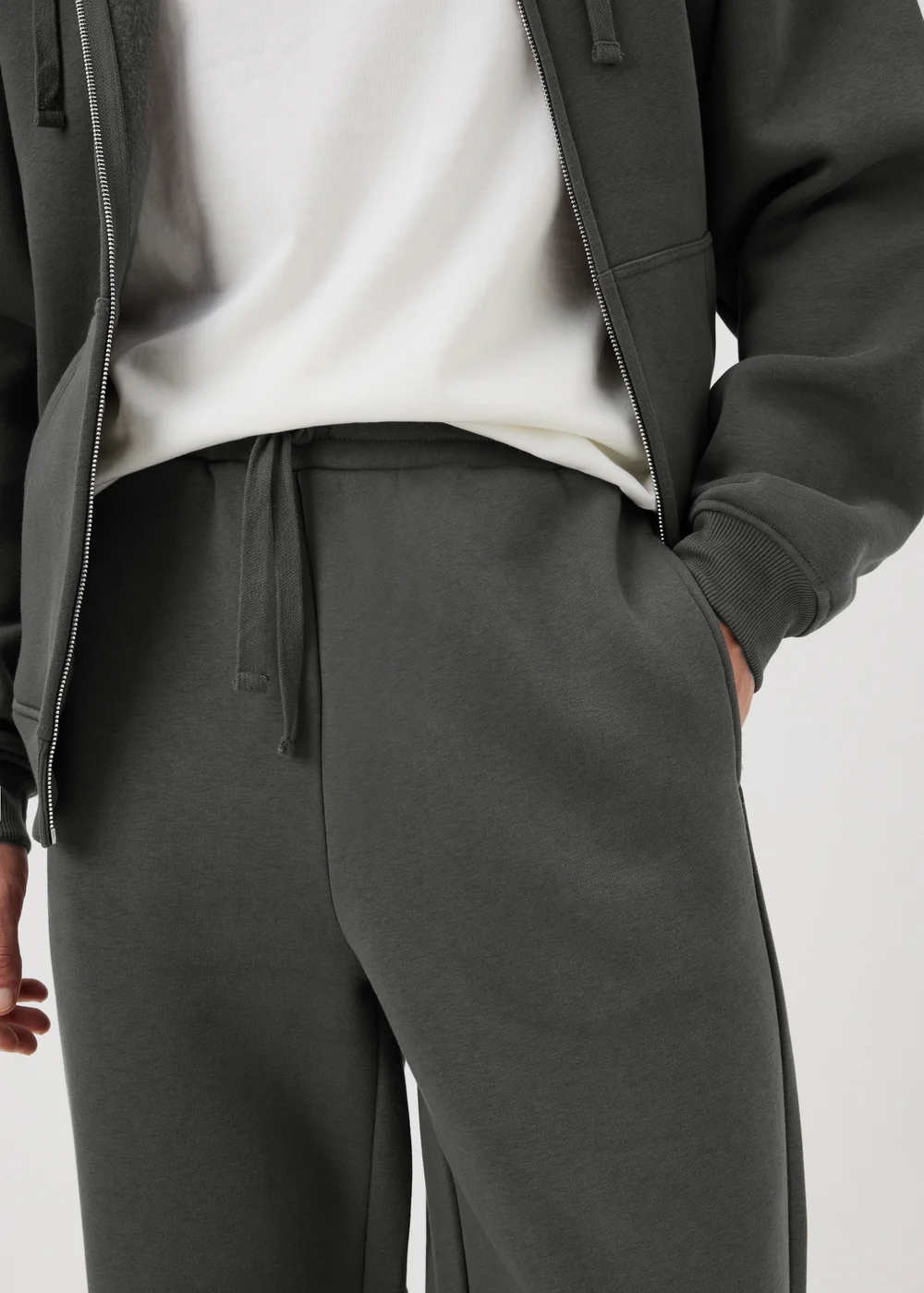 Grey Relaxed Straight Jogging Co Ord Bottoms - 2XL Image 3