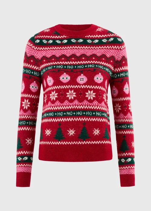Red Fairisle Matching Family Christmas Jumper - XS Image 5