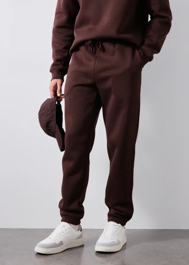Burgundy Relaxed Cuffed Jogging Bottoms