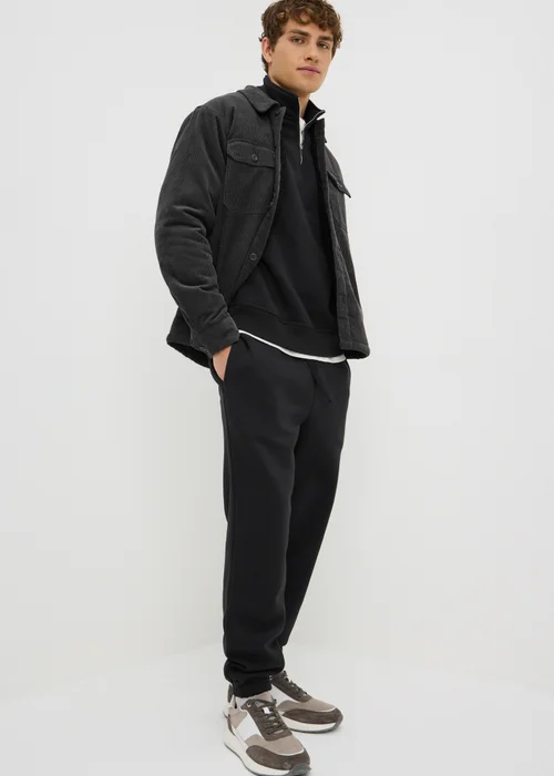 Black Relaxed 1/2 Zip Jumper - S Image 1