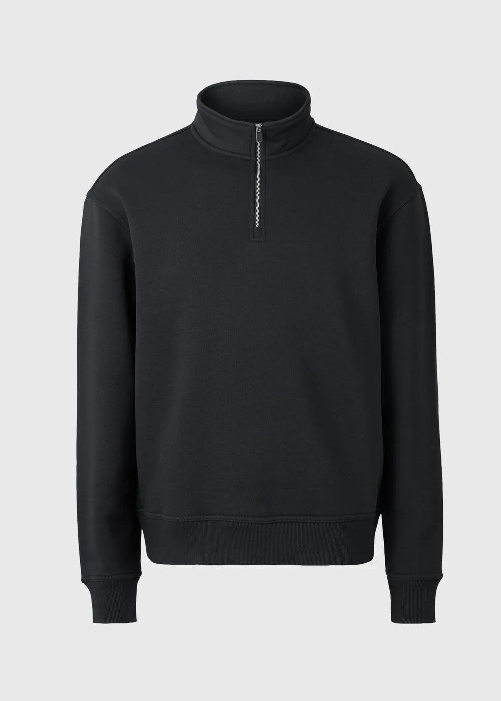Black Relaxed 1/2 Zip Jumper - S Image 4