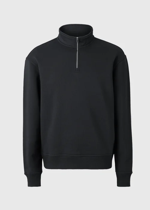 Black Relaxed 1/2 Zip Jumper - S Image 4
