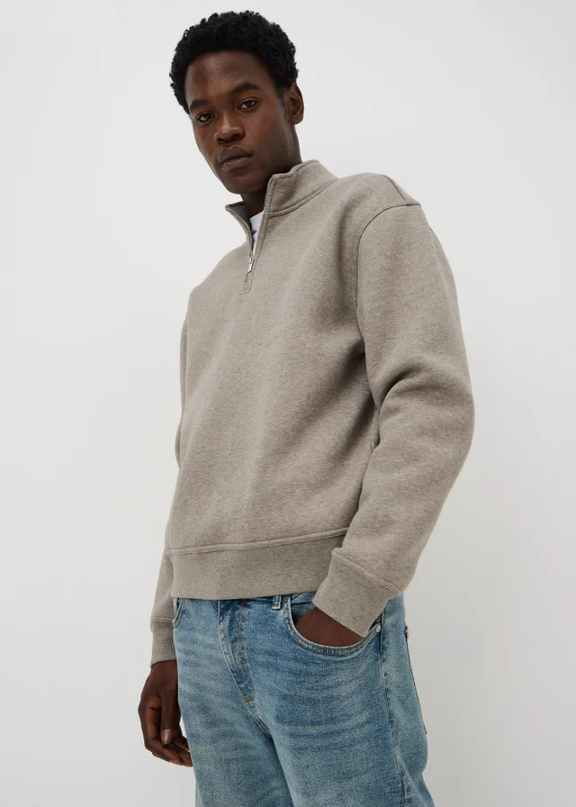 Ecru Relaxed 1/2 Zip Jumper