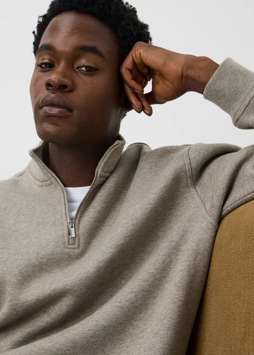 Ecru Relaxed 1/2 Zip Jumper - S Image 3