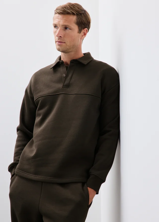 Brown Relaxed Rugby Polo Shirt