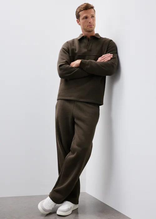 Brown Relaxed Rugby Polo Shirt - M Image 2