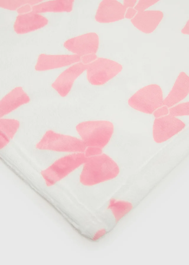 Baby Pink Bow Fleece Blanket
