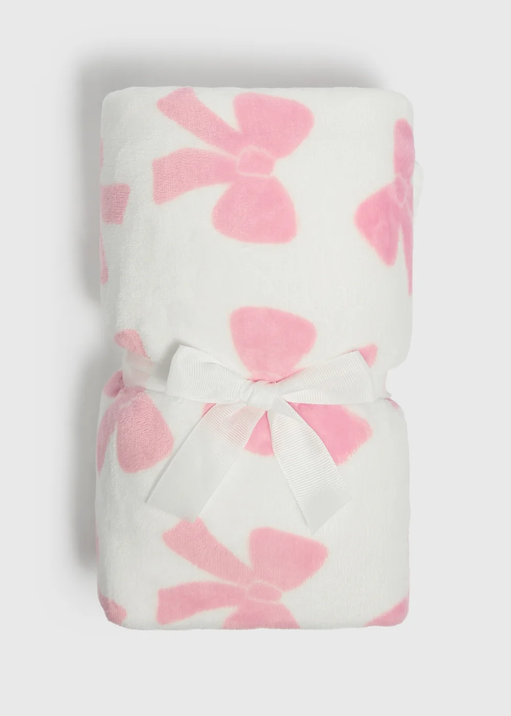 Baby Pink Bow Fleece Blanket - One Size Image 1