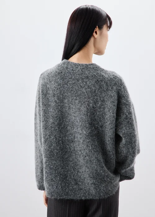 Charcoal Grey Fluffy Jumper - XS Image 2