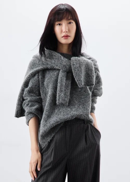 Charcoal Grey Fluffy Jumper - XS Image 4
