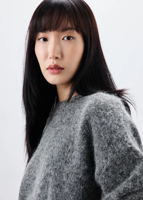 Charcoal Grey Fluffy Jumper - XS Image 3